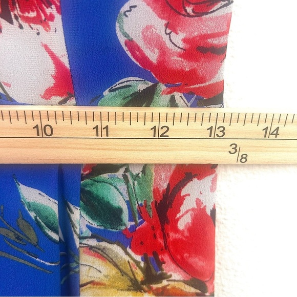 Yumi Kim Revolve Jasmine Silk Maxi Dress Floral Slit Blue Wedding Size Small - Picture 13 of 13